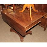 An early Victorian mahogany pedestal sofa table