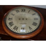 * A Victorian clock face 'Potts of Leeds' named, Roman dial, 30.5cm diameter