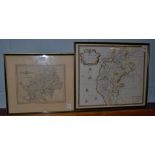 Robert Morden map Cumberland and another map of Hertfordshire