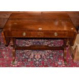 A Regency style inlaid mahogany drop-leaf sofa table, 100cm wide (closed) by 59cm deep by 73cm high