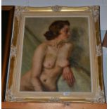 G. Anderson (20th century) Study of a nude, signed, oil on canvas, 60cm by 49cm
