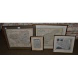 Four maps depicting, Durham x2, Leicestershire and Northamptonshire