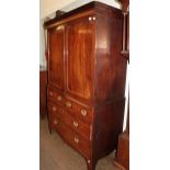 A George III mahogany linen press