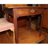 A George III oak side table with single drawer