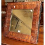 A Victorian easel back rosewood framed mirror, 54cm by 58cm