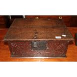 An 18th century oak bible box