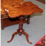 A mahogany tilt top tripod table, together with a console table (2)