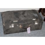 * An early 20th century motoring trunk, angled rectangular form, 80cm width