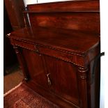 An early Victorian mahogany chiffonier with gallery back, 134cm by 47cm by 130cm