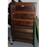 A Globe Wernicke ''classic'' five-tier oak glazed bookcase . Surface discolouration, scuffs, some