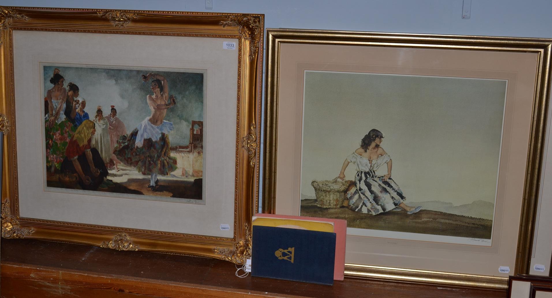 After Sir William Russell Flint ''Zoronga'' signed, a colour reproduction, together with three