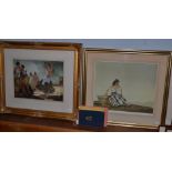 After Sir William Russell Flint ''Zoronga'' signed, a colour reproduction, together with three