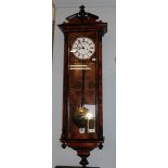 A Vienna type walnut veneer double weight driven wall clock, circa 1890