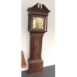 An oak thirty hour long case clock, signed John Porthouse, Penrith, with another applied plaque