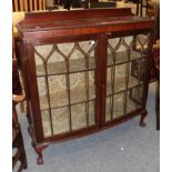 A mahogany glazed display cabinet, 123cm by 37cm by 127cm high