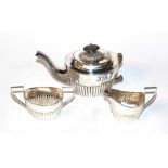 A silver three-piece bachelor's teaset (a.f.) (3)