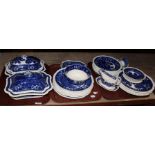 A Copeland Spode Tower part dinner service (on three trays)