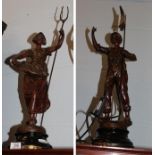 A pair of French spelter figures