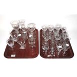 An assortment of 18th to 20th century glassware, including wine, ale, cordial, sherry and others (