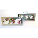 Two limited edition Moorcroft plaques (2). Plaque size - 31cm by 10.5cm (excluding frame). Other -