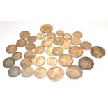 A collection of 33 x British Silver Coins consisting of: William III, 1796 Crowns (2), Fair -