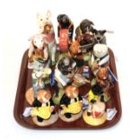 A group Beswick pig and cat band models (13)