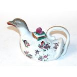 A Cartier Porcelain de Paris duck form teapot in the Chinese armorial style, bearing coat of arms