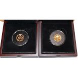 Jersey, 2 x Gold Proof Pennies commemorating: (1) 800th Anniversary of Magna Carta 2015 obv. Rank-