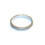 A band ring, stamped 'PLATINUM', finger size M1/2. Gross weight 3.6 grams.