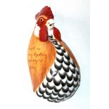 A Royal Worcester wall mounted string holder in the form of a cockerel, shape number 2400