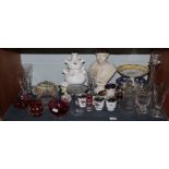 Glass etc including a silver collared decanter