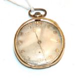 An open faced pocket watch, case stamped inside 18k 0.750 and with maker's mark for Movado, lever