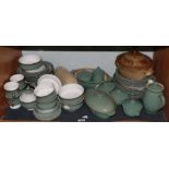 A collection of Denby stoneware dinner and teawares, green and white ground (qty)
