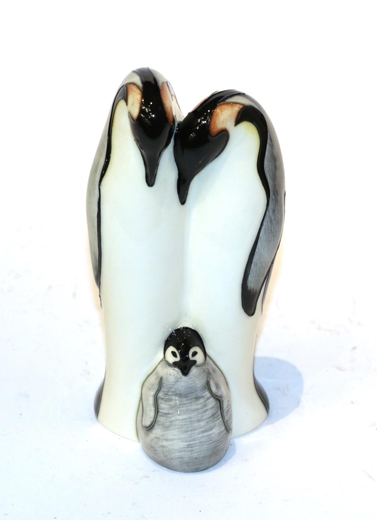 A Moorcroft Family of Emperor penguins figure group 18cm high, good condition, first quality.