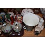 A group of assorted ceramics, comprising Japanese Kutani ceramics, pair of early 20th century floral