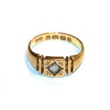 An 18 carat gold diamond solitaire ring, finger size O1/2 . Gross weight 5.2 grams. Maker's