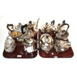 A collection of various plated tea sets (15)