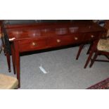 Modern Kennedy mahogany serving table with three drawers