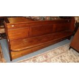 A Victorian pitch pine 8ft pew