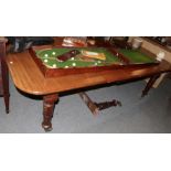 A Victorian mahogany extending dining table, with two additional leaves, 288cm (extended) by 121cm