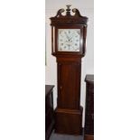 An oak eight day longcase clock, dial signed Jno Kent, Manchester, later case