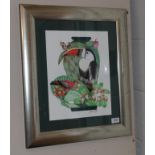 Sian Leeper (Contemporary) Toucan, Moorcroft Design Signed and dated 2002, mixed media, 35.5cm by