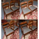A set of eight George IV mahogany dining chairs with drop-in seats, including two carvers