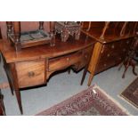 A small George III mahogany bow-fronted sideboard; and an Edwardian mahogany dressing chest