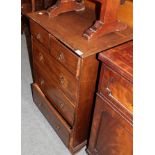 An 18th century oak four-height chest of drawers, 63cm by 49cm by 90cm