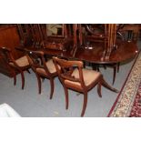 A set of six Regency rosewood cane-seated dining chairs