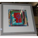 Alastair Mack (b.1955) Scottish ''Facade VI'' Acrylic, 33cm by 24.5cm Artist's Resale Rights/Droit