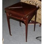 An early 20th century mahogany envelope card table