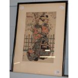 A Japanese woodblock print, figural study