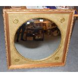 A giltwood framed convex wall mirror, 61cm diameter